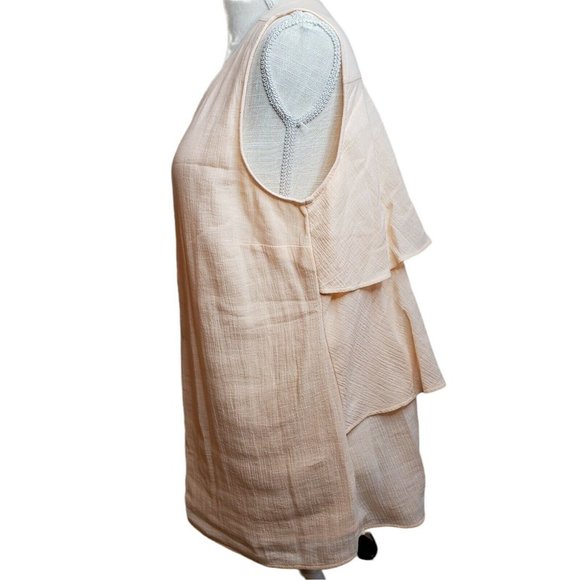 Soft Surroundings Sleeveless Womens Top, Ruffled Back, Peach, Sz M - Picture 4 of 8